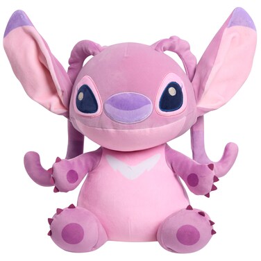 Just Play Disney Stitch Comfort Weighted Plush Angel, 14-inch Stuffed Animal, Alien, Pink, Kids Toys for Ages 3 Up