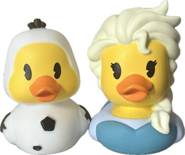 Just Play Rubber Ducks - Disneys Duckalooz, Elsa and Olaf, 3" Bath Toy