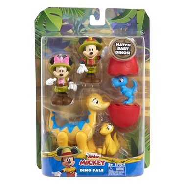 Disney Junior Mickey Mouse Funhouse Dino Pals 7-piece Figure Set, Dinosaur, Kids Toys for Ages 3 Up by Just Play