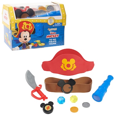 Disney Junior Mickey Mouse Funhouse Yo-Ho Pirate Trunk, Dress Up and Pretend Play, Kids Toys for Ages 3 Up by Just Play