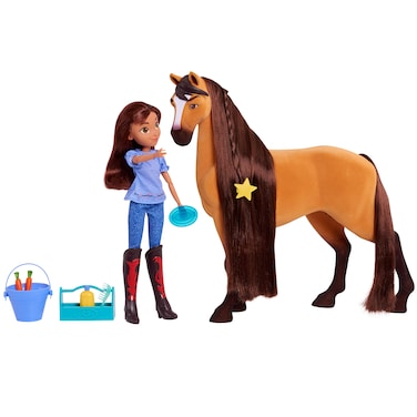 Just Play DreamWorks Spirit Riding Free Deluxe 14 Inch Spirit Horse and 11.5 Inch Lucky Doll Set with Accessories, Kids Toys for Ages 3 Up