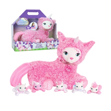 Just Play Llamacorn Surprise Plush Fluffy, Stuffed Animal, Unicorn and Llama, Pink, Kids Toys for Ages 3 Up