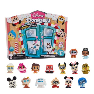 Just Play Disney Doorables Countdown to Christmas Advent Calendar, Blind Bag Collectible Figures, Kids Toys for Ages 5 Up, Amazon Exclusive