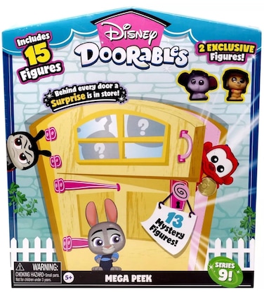 Just Play Disney Doorables Mystery Pack, 15 Pieces, Series 9, 2 Exclusive Figures, Varies