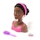 Just Play 2pc Barbie Doll Girls Mini Styling Head Black Hair Pink Highlight Set (JPBLKBRB2C)