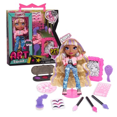 Just Play Art Squad Lady T 10-inch Doll &amp; Accessories with DIY Craft Stencil Project, Kids Toys for Ages 3 Up