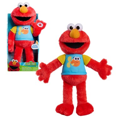 Just Play Sesame Street 13-inch Sing-Along Plush Elmo with Lights and Sounds, Super-Soft and Huggable, Kids Toys for Ages 18 Month
