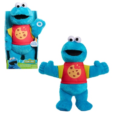 Just Play Sesame Street Sing-Along Cookie Monster 13-inch Plushie Stuffed Animal, Recycled Filling, Blue, Kids Toys for Ages 18 Month