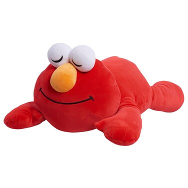 Just Play Sesame Street Sleepy Friends 22-inch Elmo Soft and Squishy Plush with Embroidered Details, Red Monster, Kids Toys for Ages 0