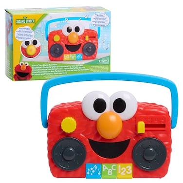 Just Play Sesame Street Elmo Take Along Mini Boombox, Kids Toys for Ages 2 Up