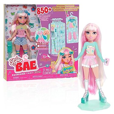 Just Play Style Bae Kiki 10-Inch Fashion Doll and Accessories, 28-Pieces, Kids Toys for Ages 4 Up