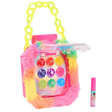 Just Play Barbie Extra Fur Make Up Purse, 9 Shades of Pretend Play Make Up, Multi-Color