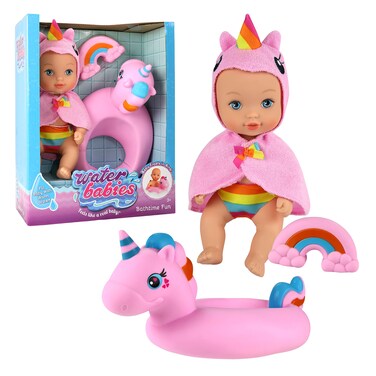 Waterbabies Just Play Doll Bathtime Fun, Unicorn, Water Filled Baby Doll, Kids Toys for Ages 3 Up