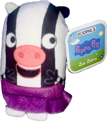 Just Play PodPals - Peppa Pigs Zoe Zebra Mini Plush Toy (4 inch) - Collect Them All!