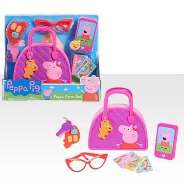 Peppa Pig Bag Set, Dress Up &amp; Pretend Play, 8-pieces, Interactive Toy, Sounds and Lights, Kids Toys for Ages 3 Up by Just Play