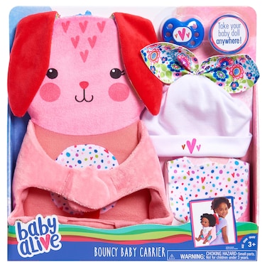 Baby Alive Soft Baby Carrier for Baby Dolls, Doll Not Included, Fits Most 12" - 14" Dolls, Kids Toys for Ages 3 Up by Just Play