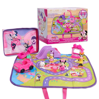 Disney Junior Minnie Mouse Around The Town Play Mat, 9-Piece Figure Playset, Kids Toys for Ages 3 Up, Amazon Exclusive by Just Play
