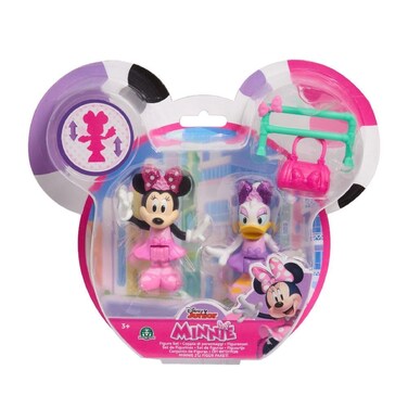 Just Play 89961 Disney Junior Movable Collectible Figures Play Set with Bag and Pole 2-Pack Minnie Mouse and Daisy Duck Ballerina Set 5 cm from 3 Years, Multicoloured
