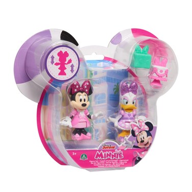 Just Play 89963 Disney Junior Movable Collectible Figures Play Set with Cake and Gift 2-Pack Minnie Mouse and Daisy Duck Party Set 5 cm from 3 Years, Multicoloured