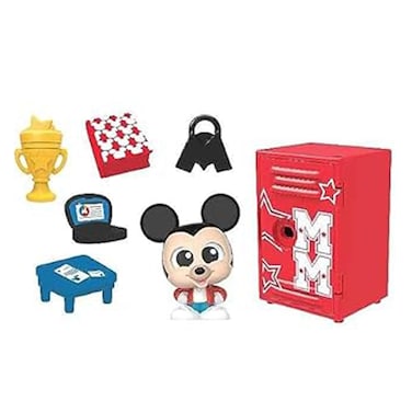 Inspired by Disney Doorables Academy Surprise Locker Collectible - Identified, Unopened Figure and Locker Set - Includes 7 Pieces - Mickey Mouse