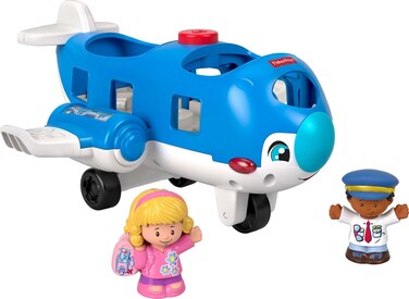 Fisher-Price Little People Musical Toddler Toy Travel Together Airplane with Lights Sounds &amp; 2 Figures for Ages 1+ Years