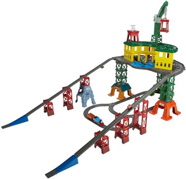 Thomas &amp; Friends Toy Train Set, Super Station, Extra Large Race Track with Motorized Thomas, Diecast Percy &amp; MINIS James for Ages 3+ Years