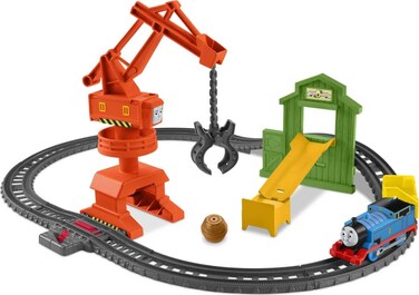 Thomas &amp; Friends Cassia Crane &amp; Cargo Set, motorized train and track set for preschoolers ages 3 years &amp; older