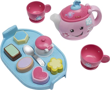 Fisher-Price Toddler Toy Laugh &amp; Learn Sweet Manners Tea Set with Music &amp; Lights for Educational Pretend Play Kids Ages 18+ Months