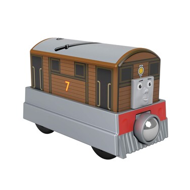 Thomas &amp; Friends Wood Toby push-along train engine for toddlers and preschool kids ages 2 years and up