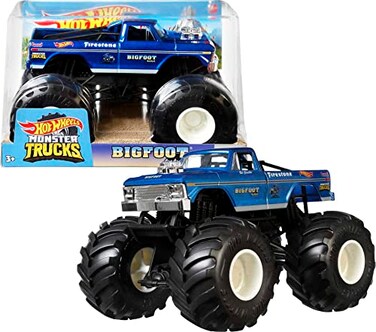 Hot Wheels Toy Monster Trucks, Die-Cast Bigfoot in+U53 1:24 Scale, Oversized Play Vehicle for Kids &amp; Collectors