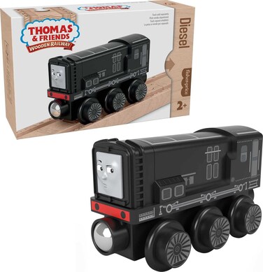 Thomas &amp; Friends Wooden Railway Toy Train Diesel Push-Along Wood Engine for Toddlers &amp; Preschool Kids Ages 2+ Years