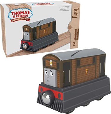 Thomas &amp; Friends Wooden Railway Toy Train Toby Push-Along Wood Engine for Toddlers &amp; Preschool Kids Ages 2+ Years (Amazon Exclusive)