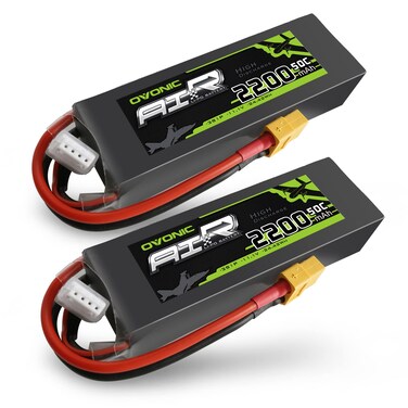 OVONIC 3s Lipo Battery 50C 2200mAh 11.1V Lipo Battery with XT60 Connector for RC Airplane Helicopter Quadcopter RC Car Truck Boat(2 Packs)