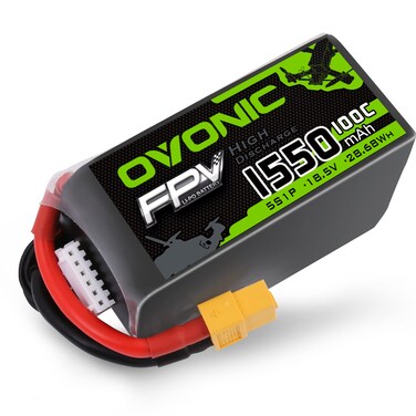 OVONIC 5s Lipo Battery 100C 1550mAh 18.5V Lipo Battery with XT60 Connector for RC FPV Racing Drone Quadcopter