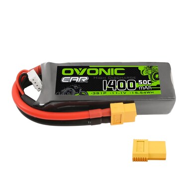 OVONIC 3s Lipo Battery 50C 1400mAh 11.1V Lipo Battery with XT60+TRX Connector for RC Airplane Helicopter Quadcopter Multi-Motor