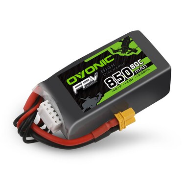 OVONIC 4S Lipo Battery 80C 850mAh 14.8V Lipo Battery with XT30 Connector for RC FPV Racing Drone RC Airplane Helicopter Quadcopter