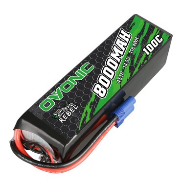 OVONIC 4S Lipo Battery 100C 8000mAh 14.8V Lipo Battery with EC5 Connector for Arrma 1/5 1/8 1/10 RC Car and Truck