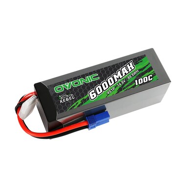 OVONIC 100C 4S 6000mAh 14.8V Lipo Battery with EC5 Connector for arrma speedrun Limitless RC Cars