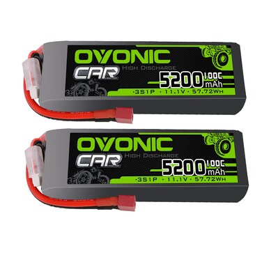OVONIC Lipo Battery 3S 11.1V 100C 5200mAh Soft Case Battery with Deans T Connector for RC Car Boat Truck Helicopter Airplane Racing Models(2 Pack)