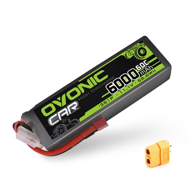 OVONIC LiPo Battery 3S 6000mAh 60C 11.1V with Deans and XT60 Plug for RC Plane, DJI F450 Quadcopter,RC Airplane, RC Helicopter, RC Car/Truck, RC Boat