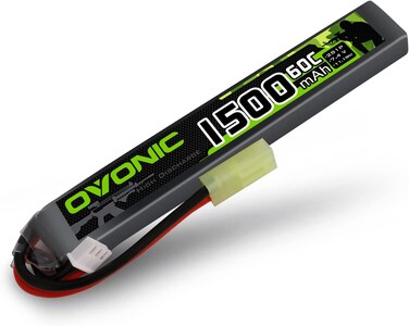 OVONIC Lipo Battery 7.4v 1500mah 2s1p Lipo Battery Tamiya Plug Lithium Battery Suitable for Many Types of Electric Toys with Tamiya Plug