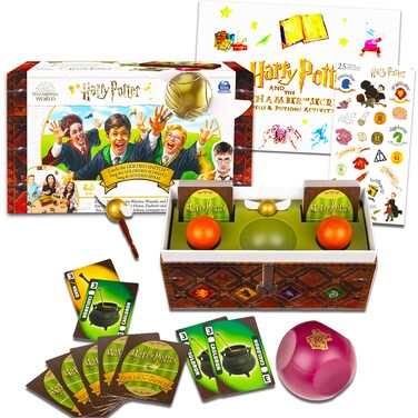 Harry Potter Catch The Golden Snitch Board Game - Bundle with Harry Potter Board Game for Kids with Golden Snitch Plus Stickers, More   Harry Potter Games for Birthday Party