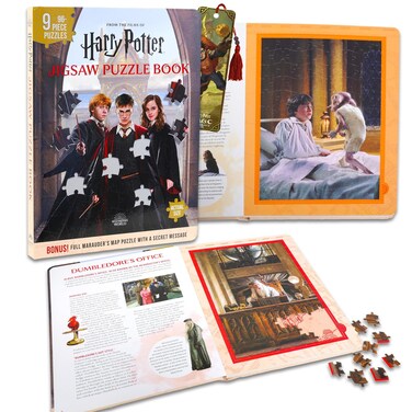 Harry Potter Jigsaw Puzzle Book - Bundle with Harry Potter Puzzle Book Containing 9 Puzzles 96 Pieces Each Plus Fun Facts and More   Harry Potter Puzzle for Adults and Kids