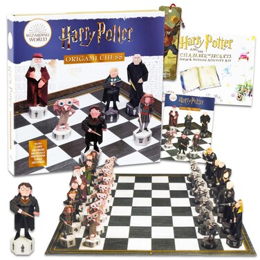 Harry Potter Origami Chess Kit for Kids - Bundle with Harry Potter Origami Paper, Instruction Book, Chessboard, Harry Potter Activity Kit, More   Harry Potter Chess Game for Kids