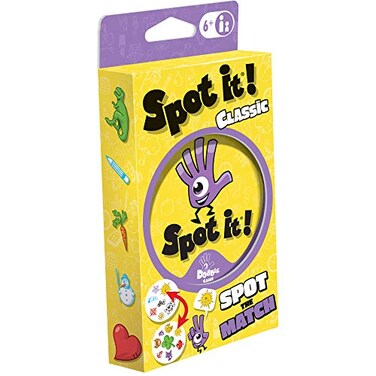 Spot It! Classic Card Game (Eco-Blister) - Fast Paced Family Fun! Matching Game for Game Night, Travel Game for Kids, Great Gift for Kids, Ages 6+, 2-8 Players, 15 Minute Playtime, Made by Zygomatic