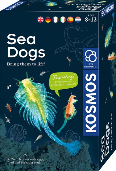 Kosmos 616779 Sea Dogs - Breed Prehistoric Crabs Yourself Dinosaurier Experiment Set for Children with multilingual Instructions (DE, EN, FR, IT, ES, NL), Multi-Coloured, 21 x 13 x 5.5 cm