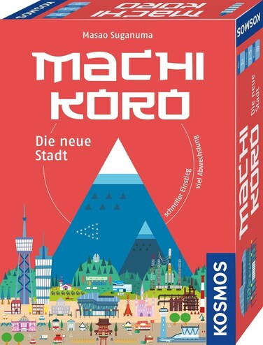 KOSMOS 683344 Machi Koro - The New City, Quick Assembly - Lots of Fun, Compact Game with Cards and Dice, for 2 to 4 People, from 8 Years, Board Game