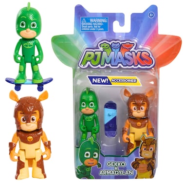 Simba PJ Masks Gekko &amp; Armadylan 8cm 3" Articulated Play Figure Toys with Accessories