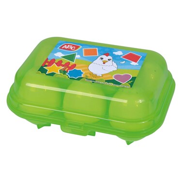 Simba 104010179 ABC Egg Shape Sorter, 6 Eggs with Colourful Shapes to Discover, Sort, Baby Toy, 7 cm, from 12 Months