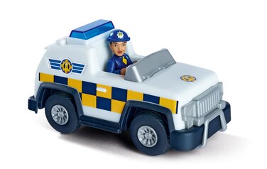 Simba 109252508 Fireman Sam Police Car 4 x 4, Childish Version with Figure Rose 7 cm, Police Car 16 cm, from 3 Years
